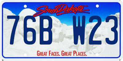 SD license plate 76BW23