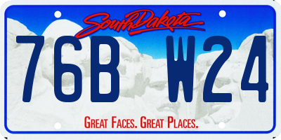 SD license plate 76BW24