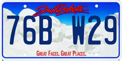 SD license plate 76BW29