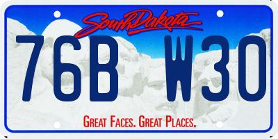 SD license plate 76BW30