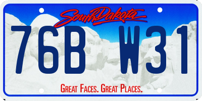 SD license plate 76BW31