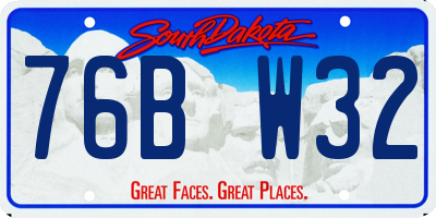 SD license plate 76BW32