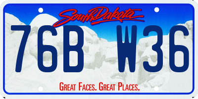 SD license plate 76BW36