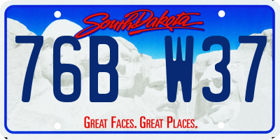 SD license plate 76BW37