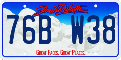 SD license plate 76BW38