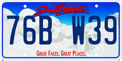 SD license plate 76BW39