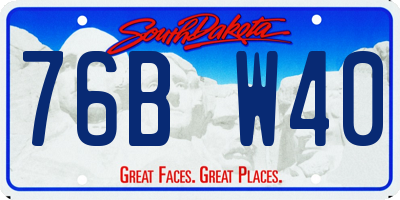SD license plate 76BW40