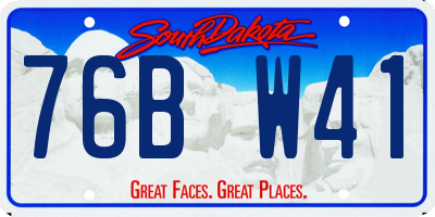 SD license plate 76BW41