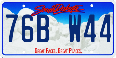 SD license plate 76BW44