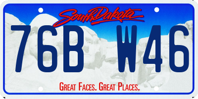 SD license plate 76BW46