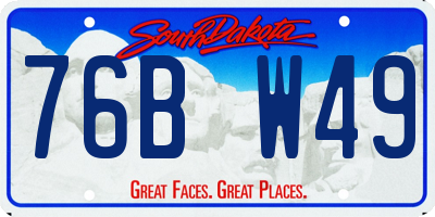 SD license plate 76BW49
