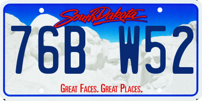 SD license plate 76BW52