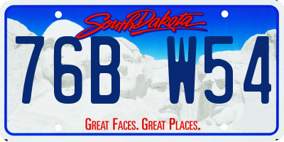 SD license plate 76BW54