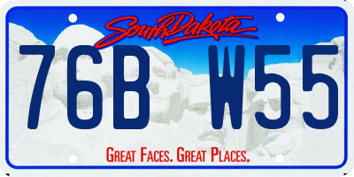 SD license plate 76BW55