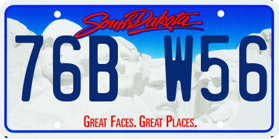 SD license plate 76BW56