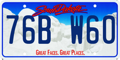 SD license plate 76BW60