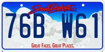 SD license plate 76BW61