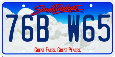 SD license plate 76BW65