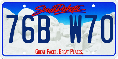SD license plate 76BW70