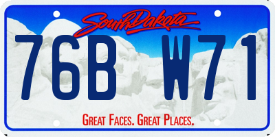 SD license plate 76BW71
