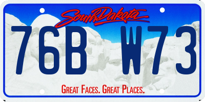 SD license plate 76BW73