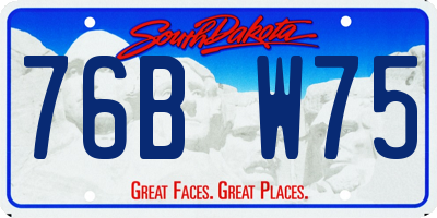 SD license plate 76BW75