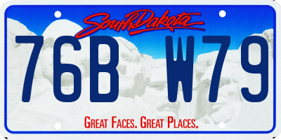 SD license plate 76BW79