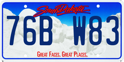 SD license plate 76BW83