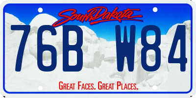 SD license plate 76BW84