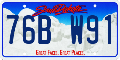 SD license plate 76BW91