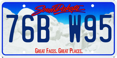 SD license plate 76BW95