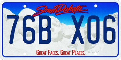SD license plate 76BX06