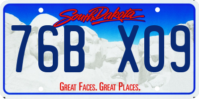 SD license plate 76BX09