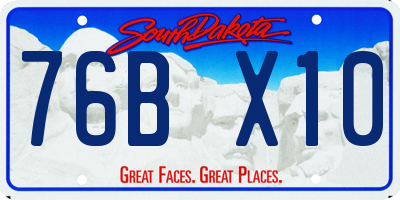 SD license plate 76BX10