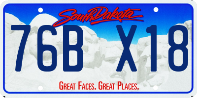 SD license plate 76BX18