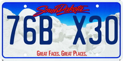SD license plate 76BX30