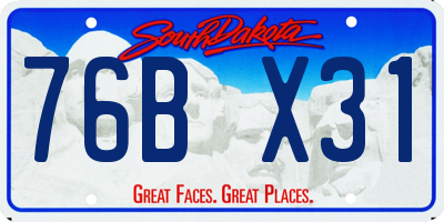 SD license plate 76BX31