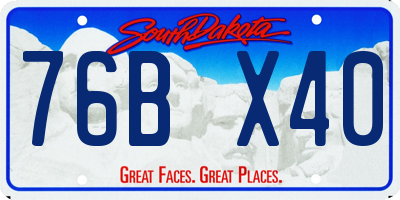 SD license plate 76BX40