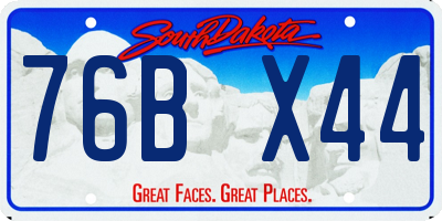 SD license plate 76BX44