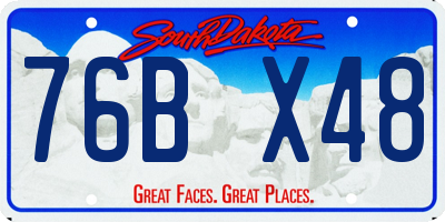 SD license plate 76BX48