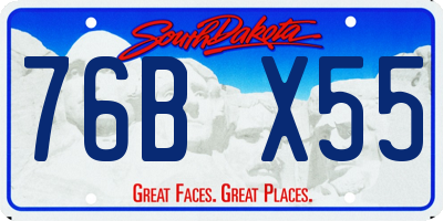 SD license plate 76BX55