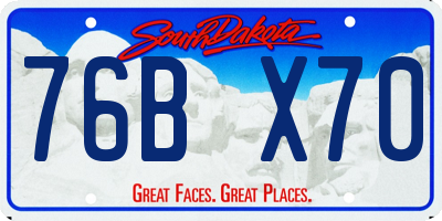 SD license plate 76BX70