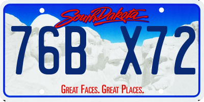 SD license plate 76BX72