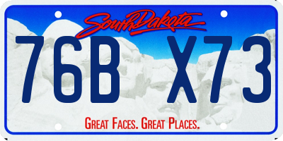 SD license plate 76BX73
