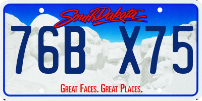 SD license plate 76BX75