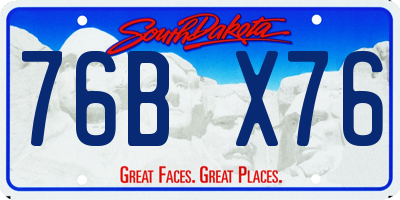 SD license plate 76BX76