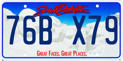 SD license plate 76BX79