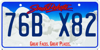 SD license plate 76BX82