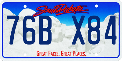 SD license plate 76BX84