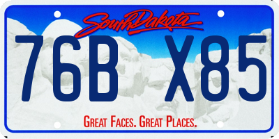 SD license plate 76BX85